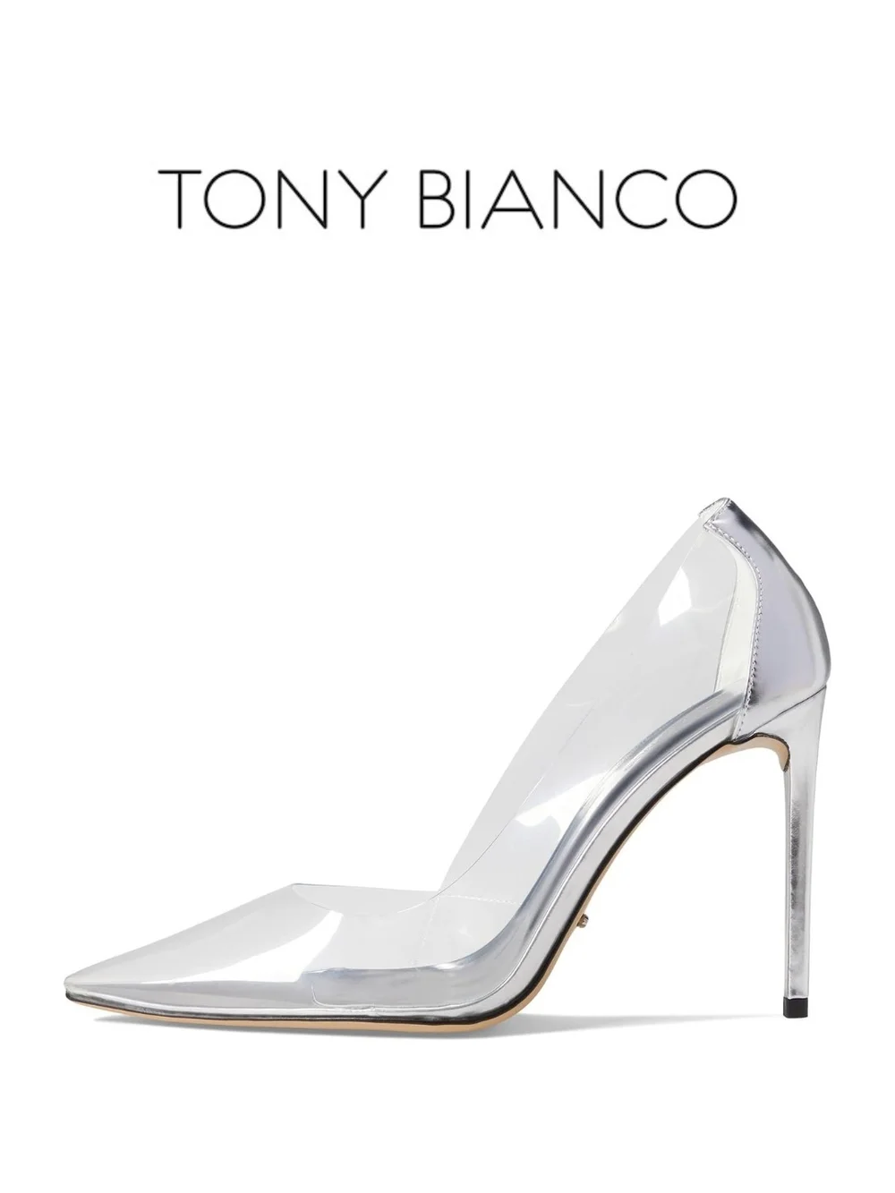 Tony Bianco Alijah Clear Vinylite/Silver - Size 8 M